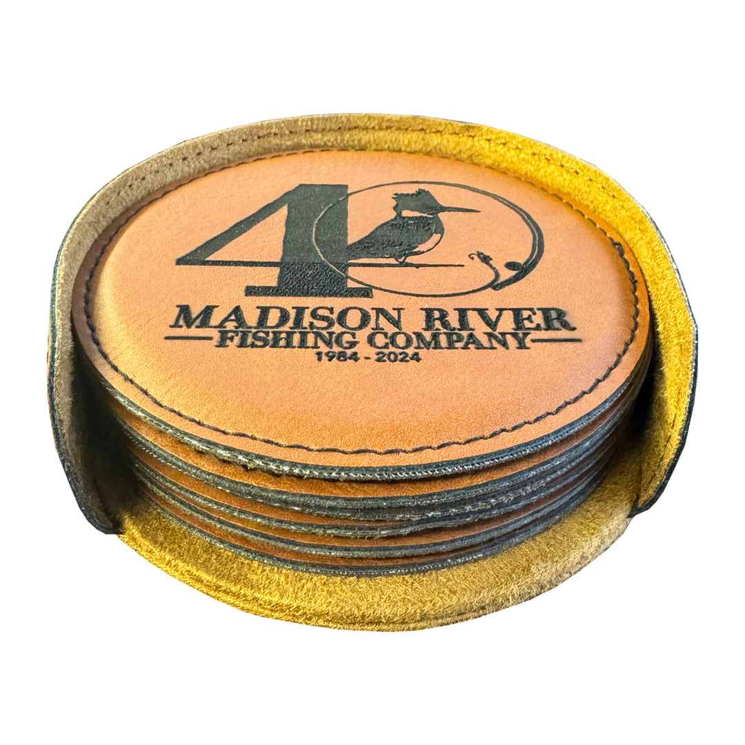 MRFC 40th Logo Leather Coaster 6pc Set with Holder