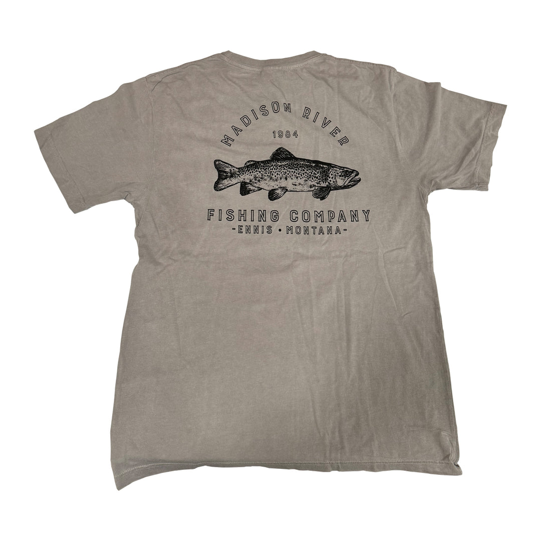 MRFC Logo The Reel S/S T-Shirt Greystone - Madison River Fishing Company