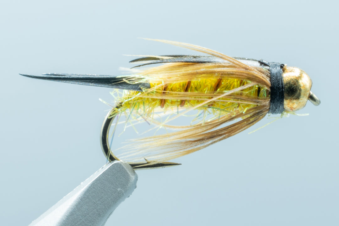 electric fishing lure fly TBH Electric Prince Yellow #14