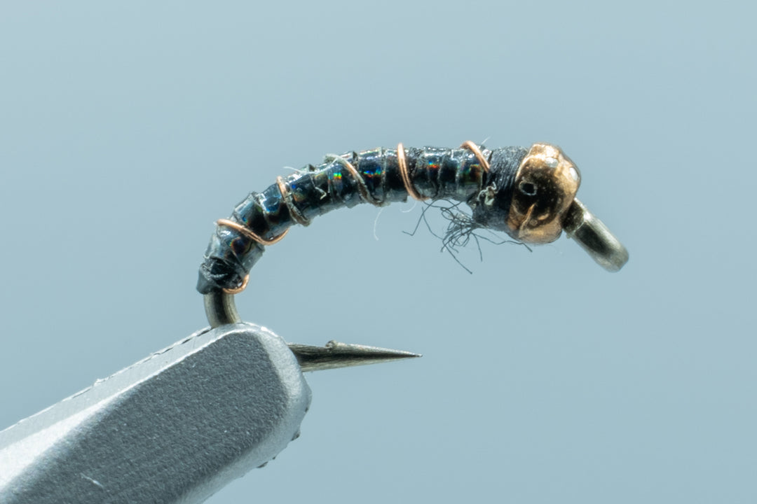Zebra Midge Copper Bead Olive #20