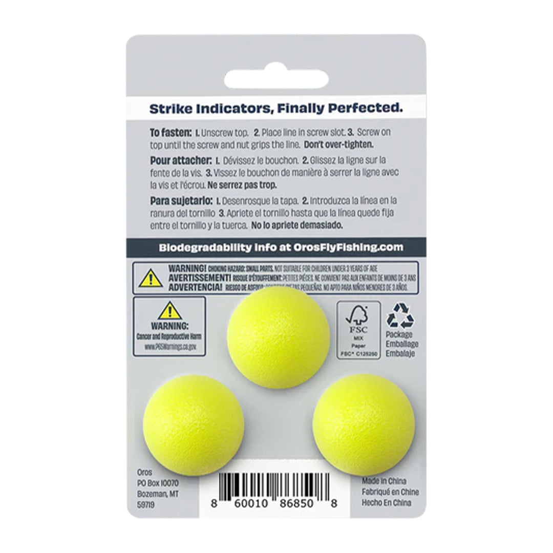 Oros 3-Pack Strike Indicator Chartreuse Large - Madison River Fishing Company
