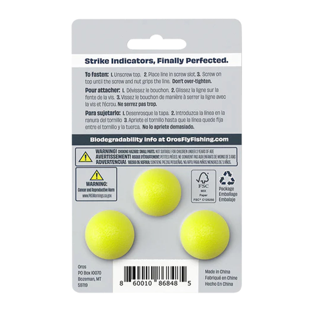 Oros 3-Pack Strike Indicator Chartreuse Medium