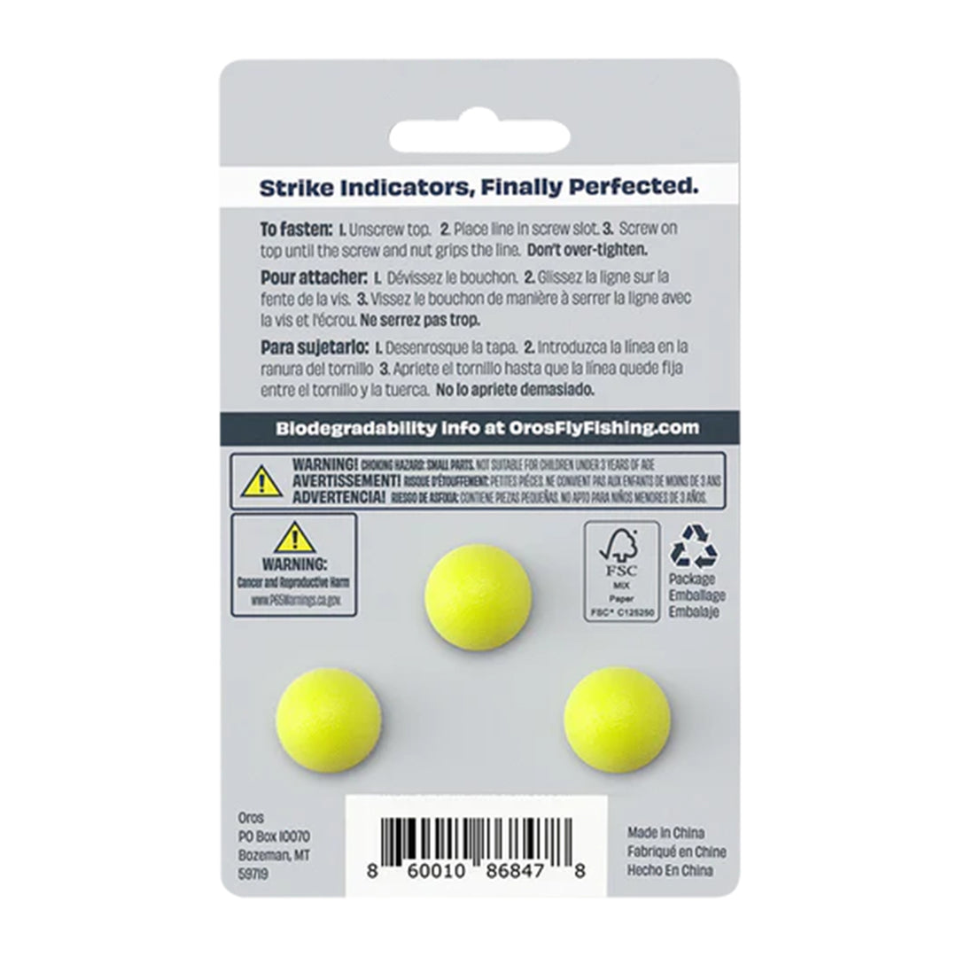 Oros 3-Pack Strike Indicator Chartreuse Small