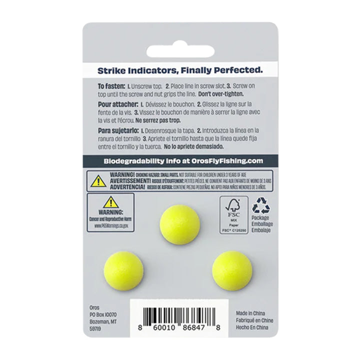 Oros 3-Pack Strike Indicator Chartreuse Small - Madison River Fishing Company