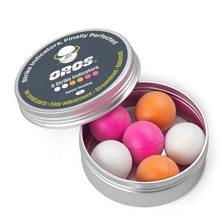 Oros 6-Pack Strike Indicator Aluminum Jars Multi-Color Large - Madison River Fishing Company