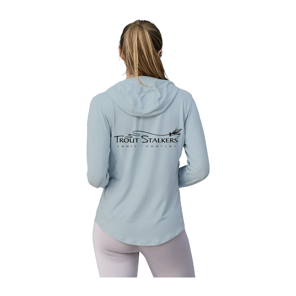 Patagonia MTS Logo Womens Tropic Comfort Natural Hoody Steam Blue Large