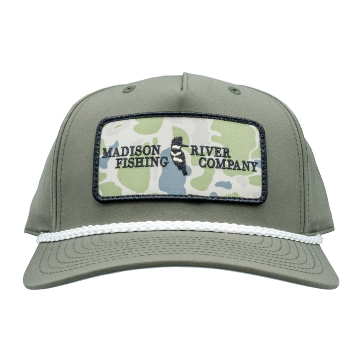 MRFC Logo Camo Patch 258 Hat Dark Olive/White Rope - Madison River Fishing Company