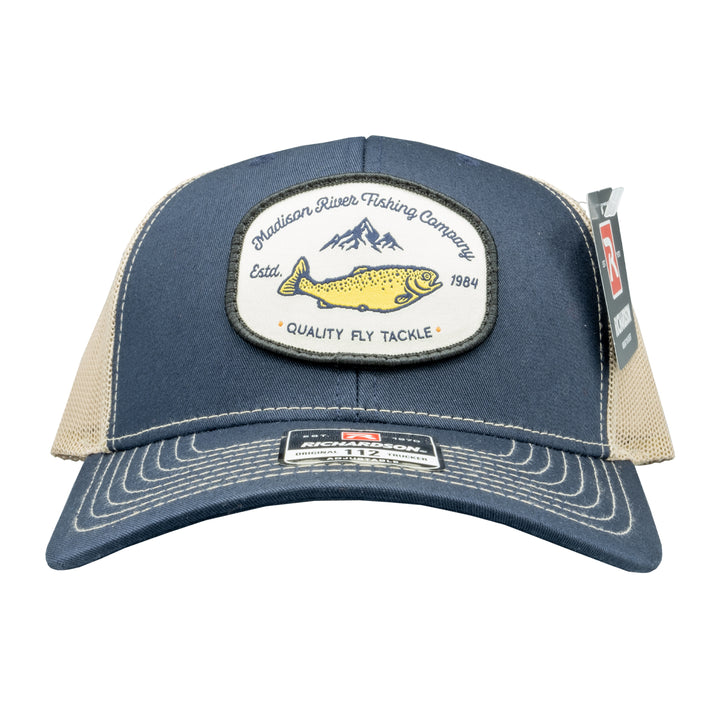 MRFC Logo Fat Belly Trout 112 Navy/Khaki - Madison River Fishing Company