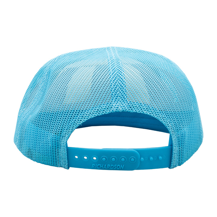 MRFC Foam Logo 113 Trucker White/Neon Blue/Black - Madison River Fishing Company