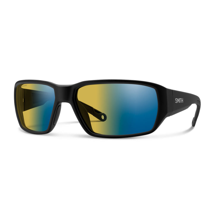 Smith Hookset Sunglasses Matte Black ChromaPop Glass Polarchromic Yellow Blue Mirror - Madison River Fishing Company