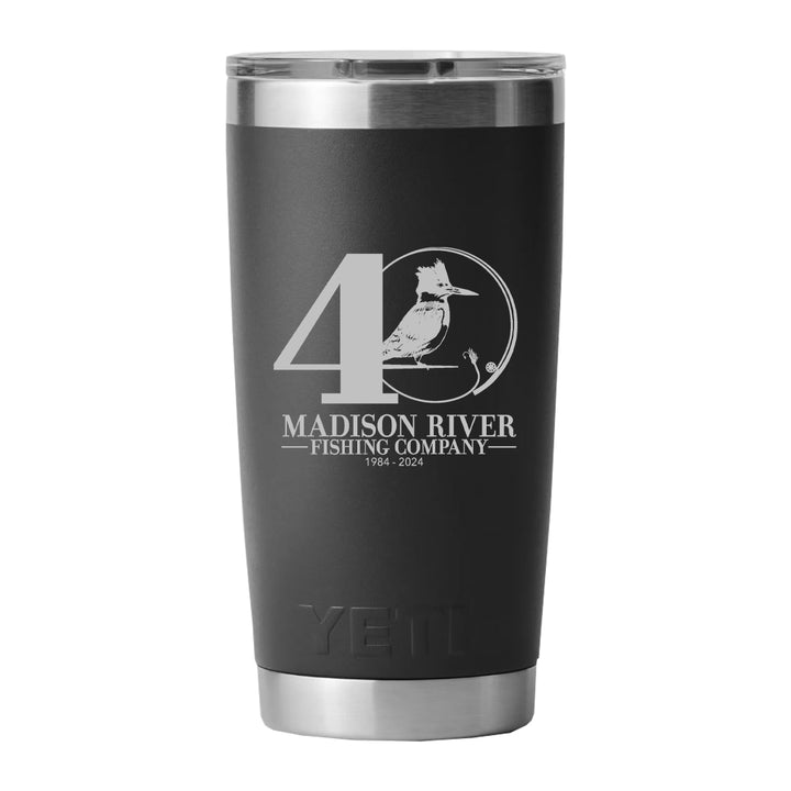 YETI MRFC 40th Logo 20 oz Rambler Tumbler MS Black - Madison River Fishing Company