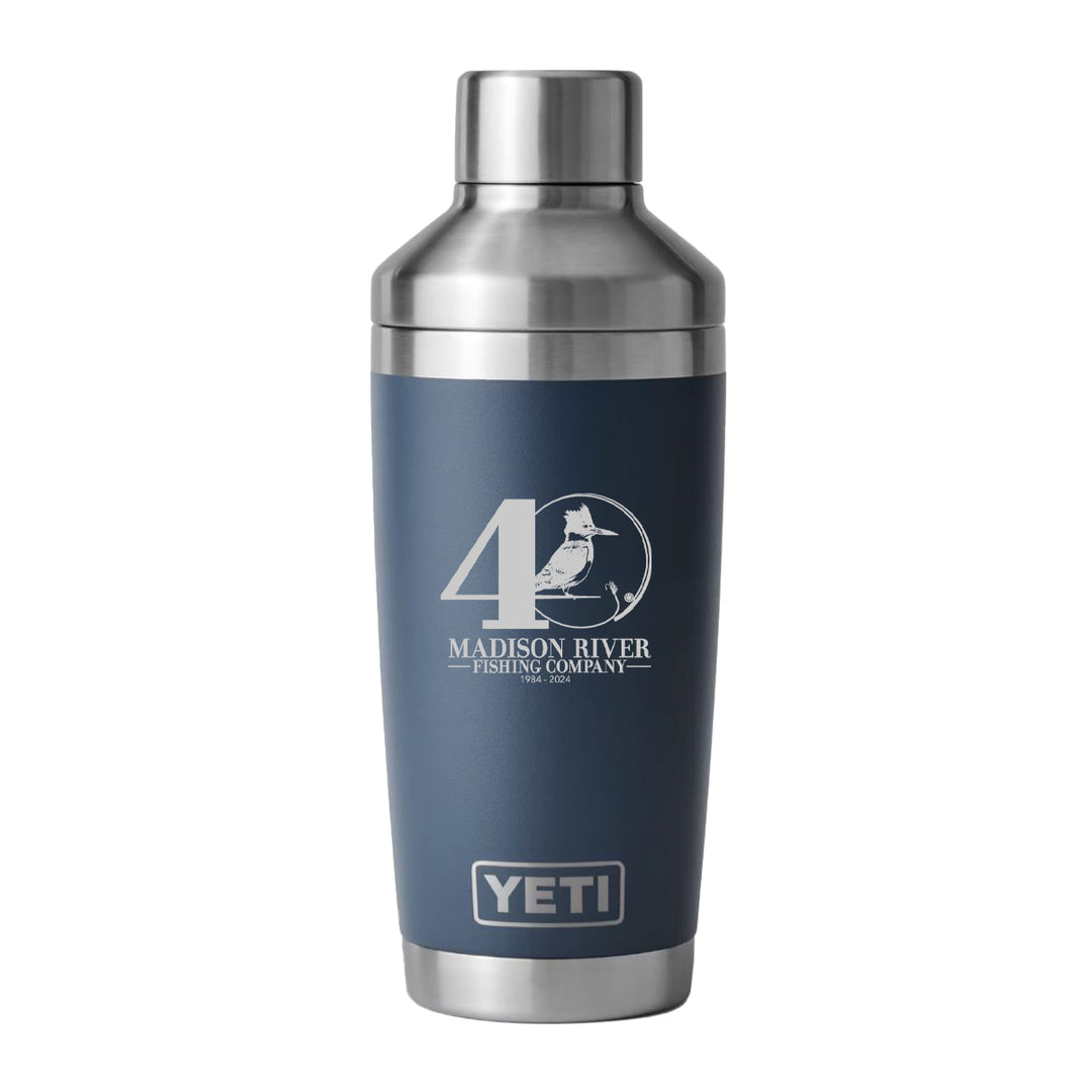 YETI MRFC 40th Logo Rambler 20 oz Cocktail Shaker Navy - Madison River Fishing Company