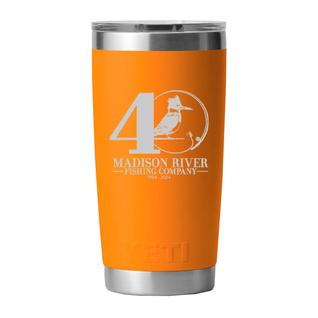 YETI MRFC 40th Logo Rambler 20 oz Tumbler MS King Crab Orange - Madison River Fishing Company