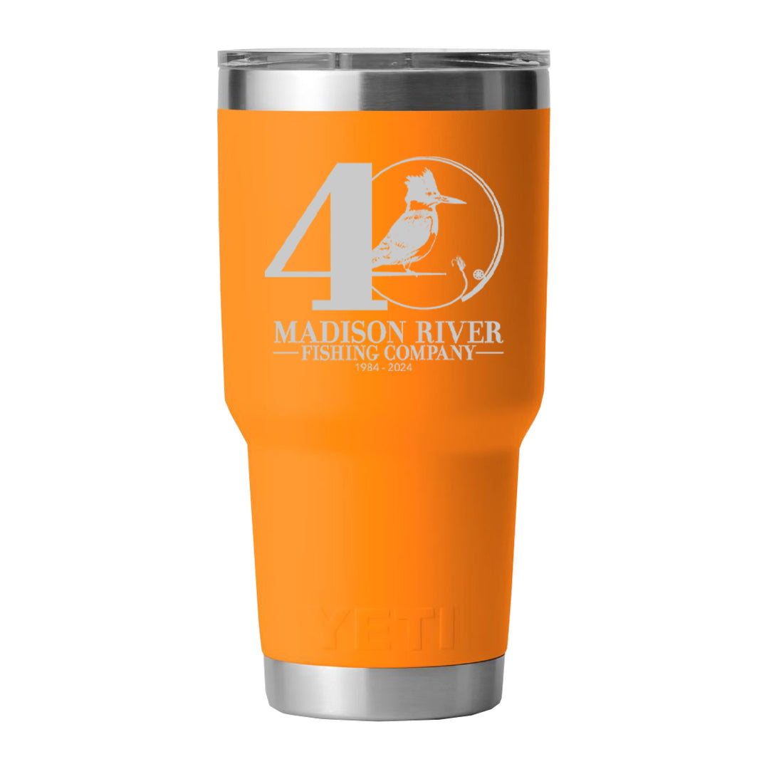 YETI MRFC 40th Logo Rambler 30 oz Tumbler MS King Crab Orange - Madison River Fishing Company