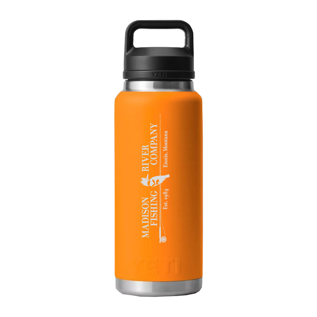YETI MRFC Logo Rambler 36 oz Bottle Chug KingCrabOrange - Madison River Fishing Company