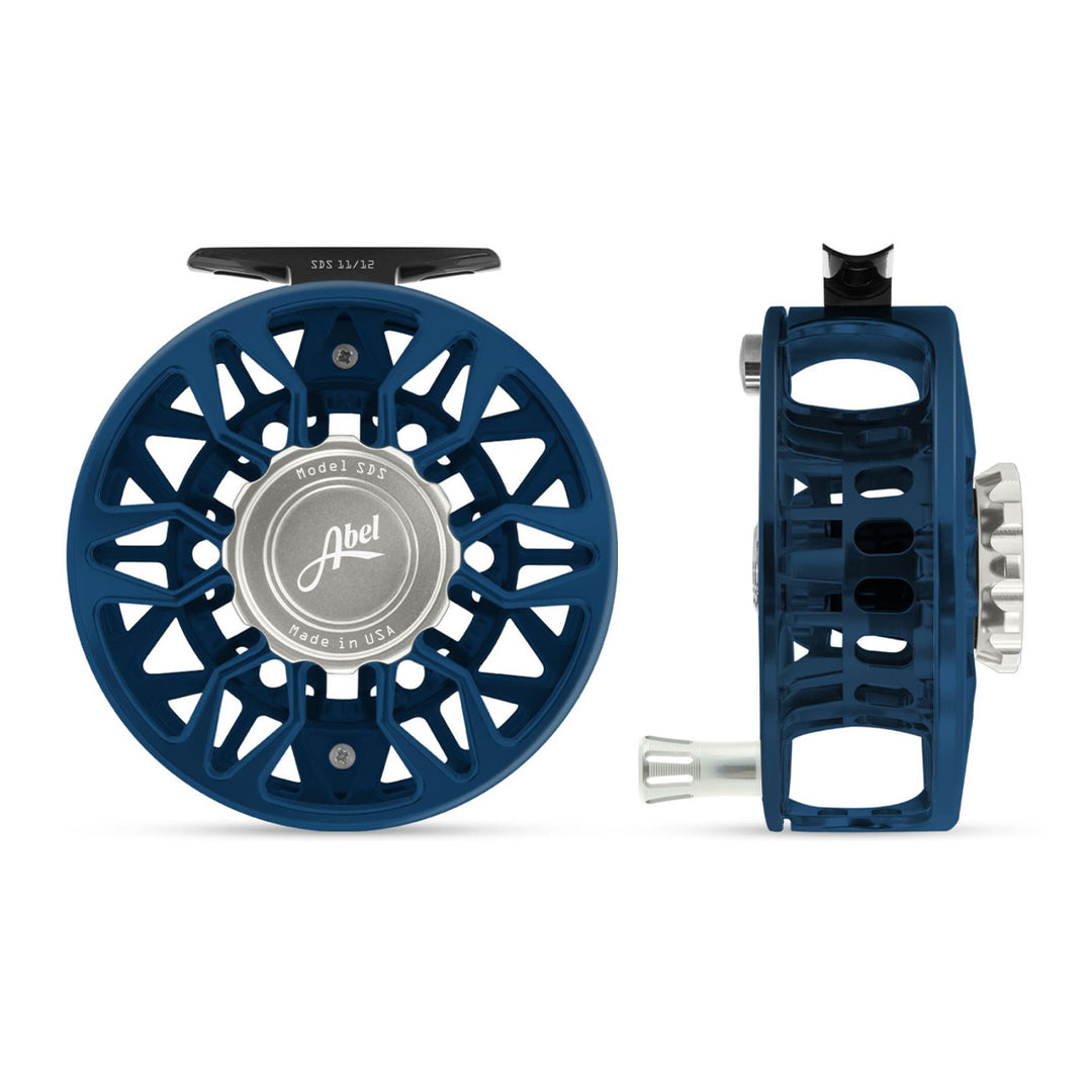Abel SDS Reel 11/12 Deep Blue, Platinum Drag Knob with Platinum Handle - Madison River Fishing Company