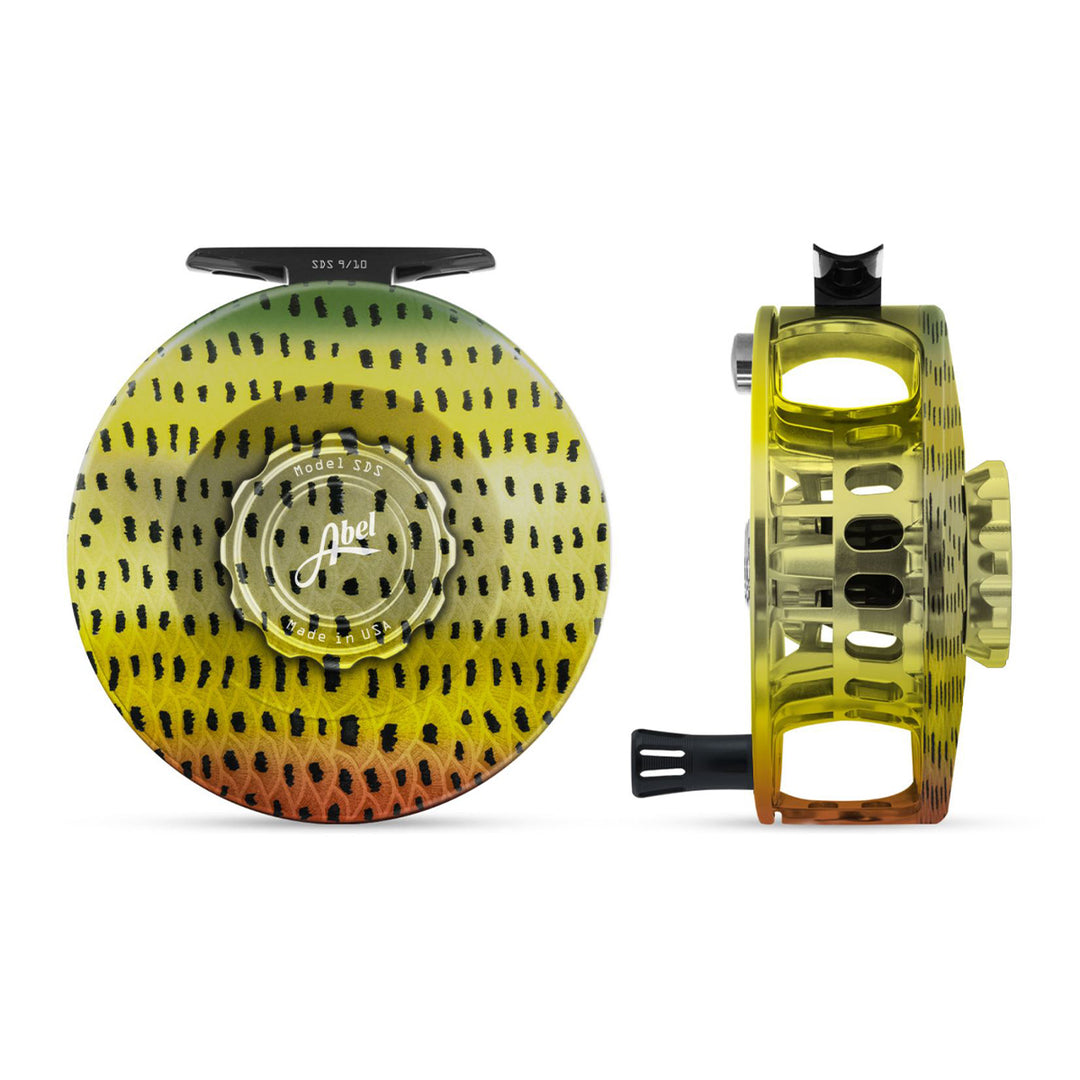 Abel SDS Reel 9/10 Solid Golden Dorado with Black Handle Abel SDS Reel 9/10 Solid Golden Dorado with Black Handle