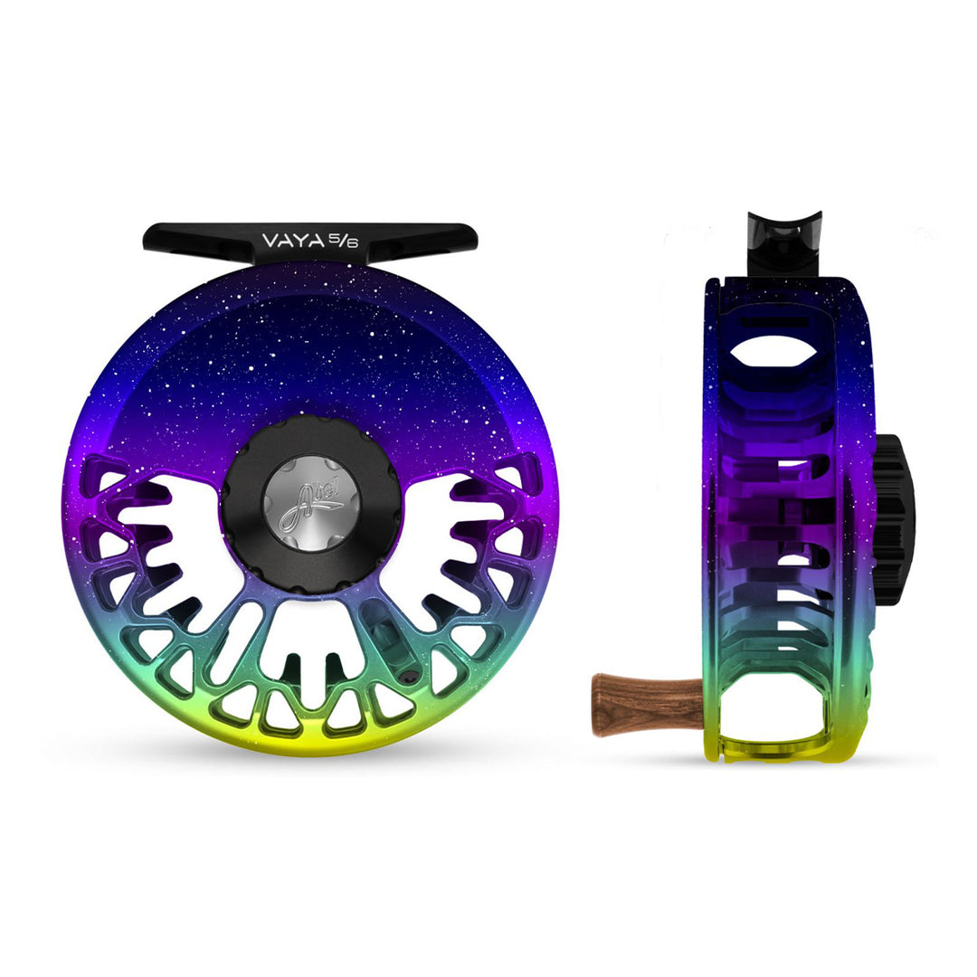 Abel Vaya Reel 5/6 Northern Lights Fade, Black Drag Knob with Walnut Handle