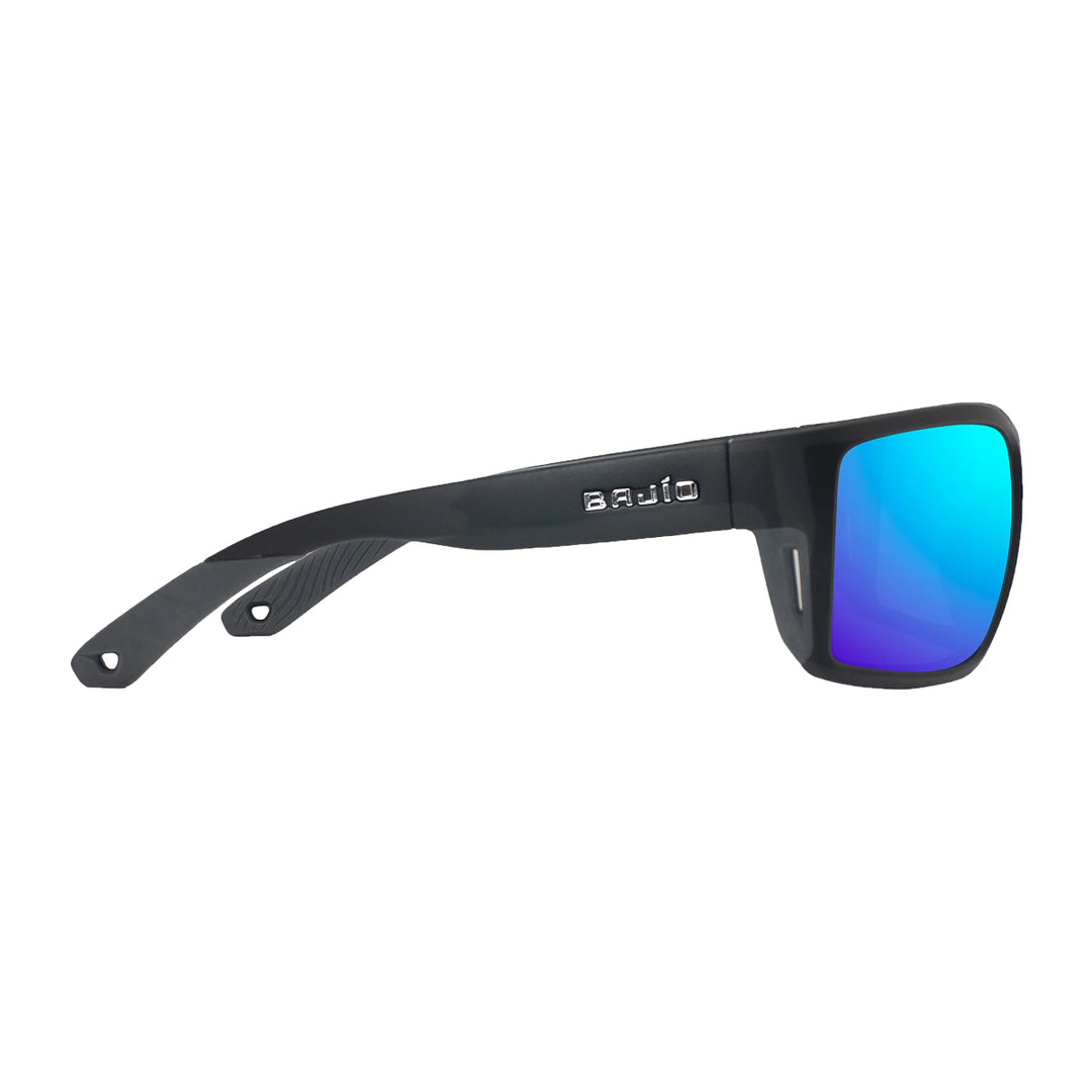 Bajio Bales Beach Sunglasses Black Matte Blue Mirror - Madison River Fishing Company