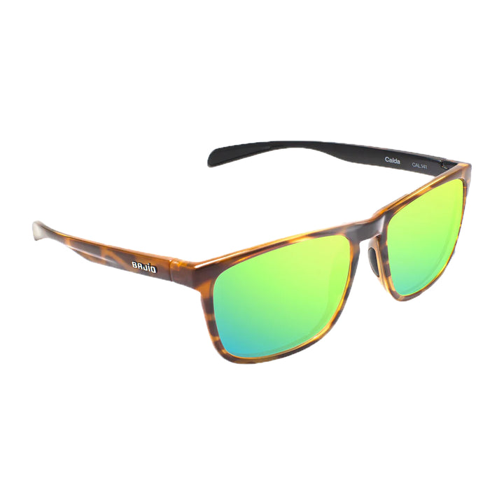 Bajio Calda Sunglasses Brown Tortoise Gloss Green Mirror - Madison River Fishing Company