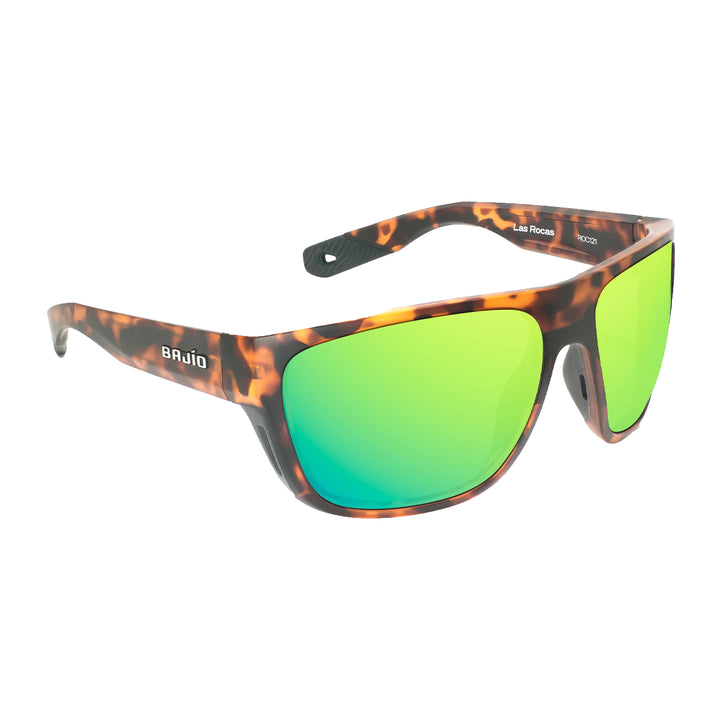 Bajio Las Rocas Sunglasses Brown Tortoise Matte Green Mirror - Madison River Fishing Company