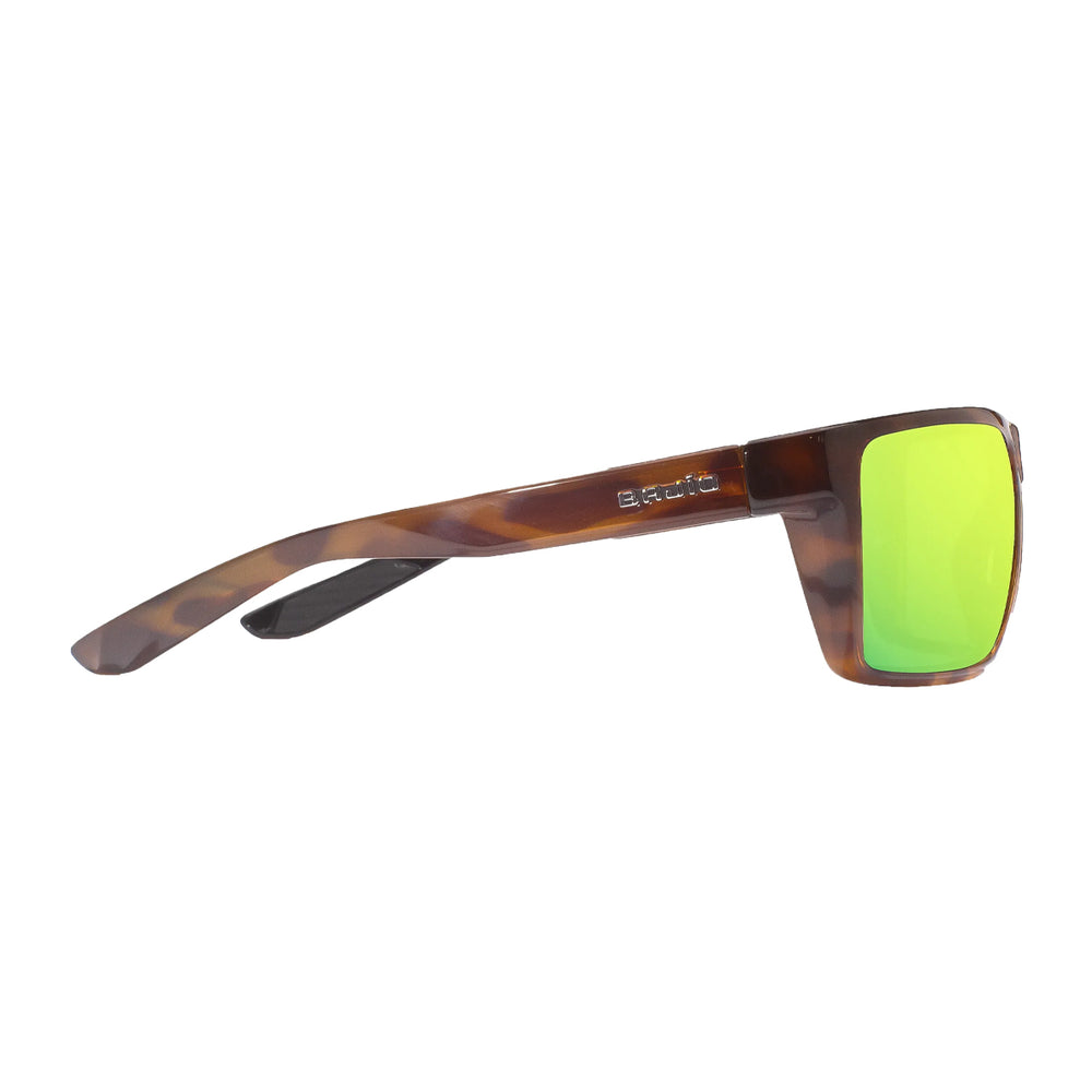 Bajio Stiltsville Sunglasses Brown Tortoise Gloss Green Mirror Glass