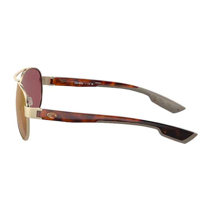 Costa Loreto Sunglasses Brushed Gold - Gold Mirror 580G - Madison River Fishing Company
