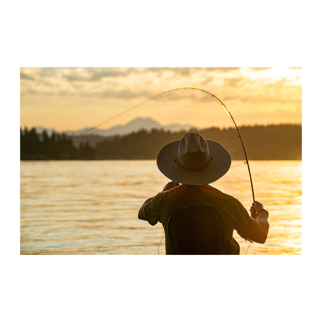 cane pole fishing resting tree bank hat Fishpond High Country Hat