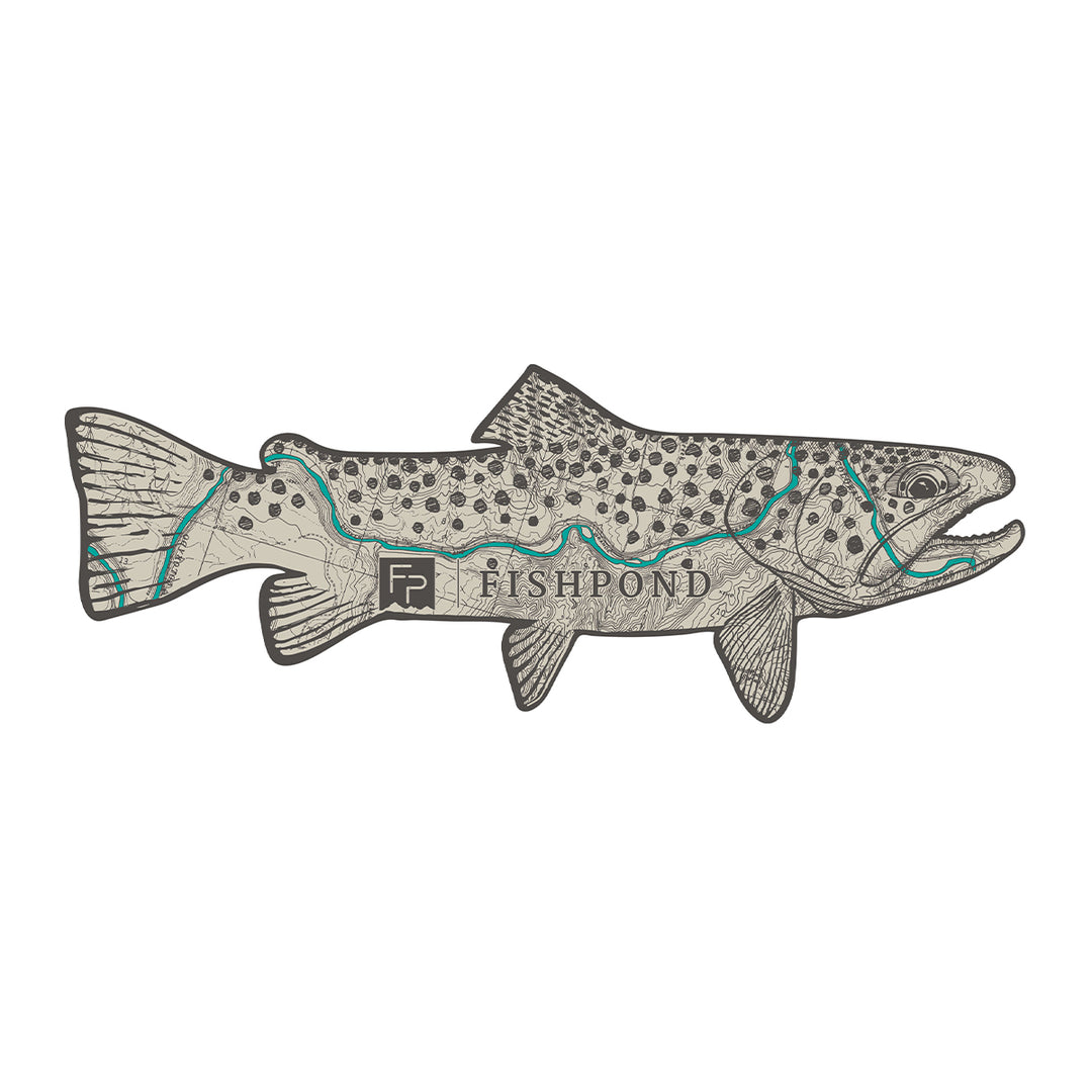 Fishpond Topo Trout Sticker 8"