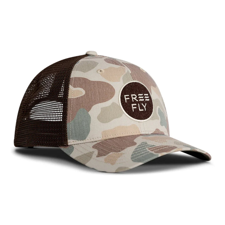 Free Fly Camo Trucker Hat Vintage Camo - Madison River Fishing Company