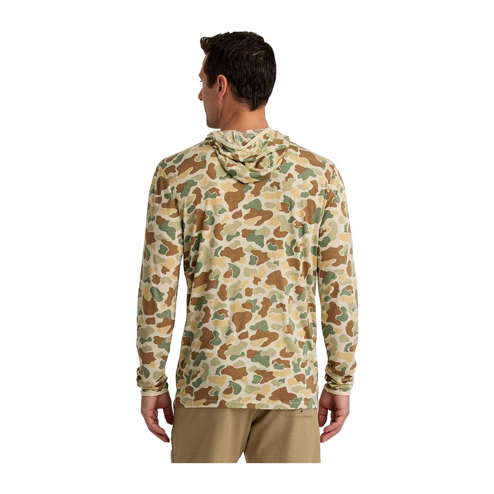 Free Fly TS Logo Bamboo Lightweight Hoodie Vintage Camo Small