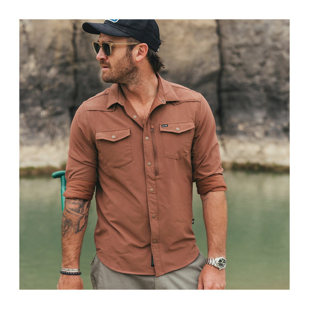 Howler Bros Emerger Tech Longsleeve Mink Brown