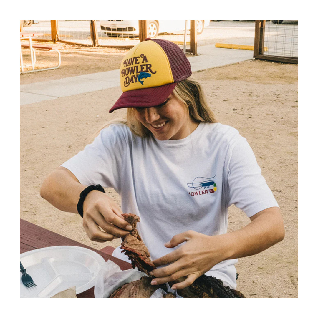 Howler Bros Foam Dome Have a Howler Day : Gold / Maroon - Madison River Fishing Company