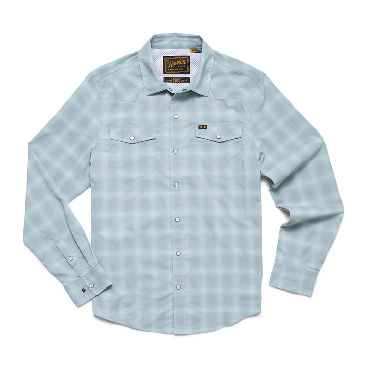 Howler Bros H Bar B Tech Longsleeve Kent Plaid : Iron Blue - Madison River Fishing Company
