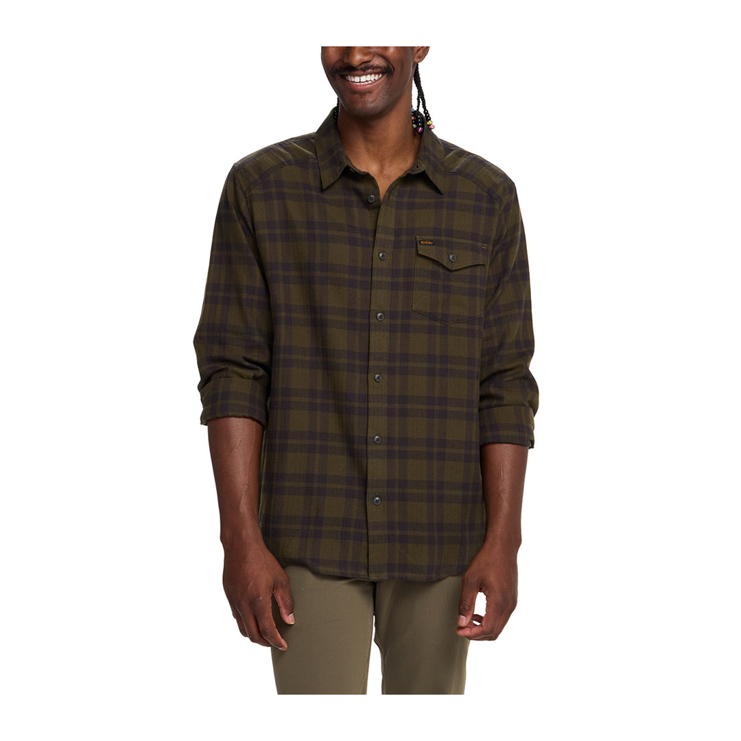 Howler Bros La Grange Lightweight Flannel Cohen Plaid : Dark Olive - Madison River Fishing Company