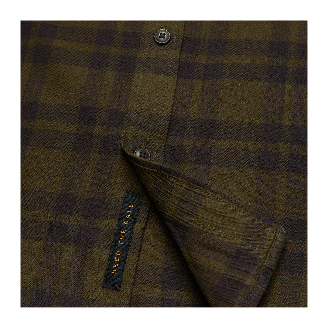 Howler Bros La Grange Lightweight Flannel Cohen Plaid : Dark Olive - Madison River Fishing Company