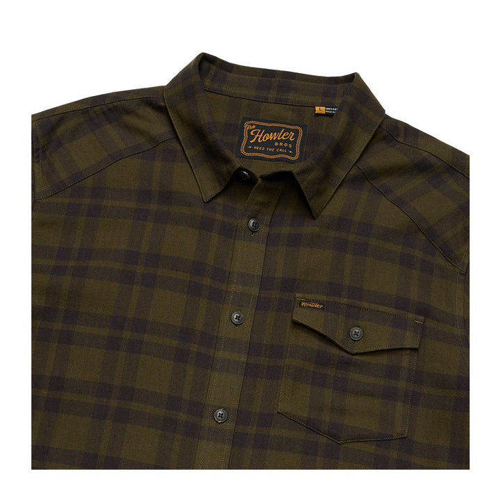 Howler Bros La Grange Lightweight Flannel Cohen Plaid : Dark Olive - Madison River Fishing Company