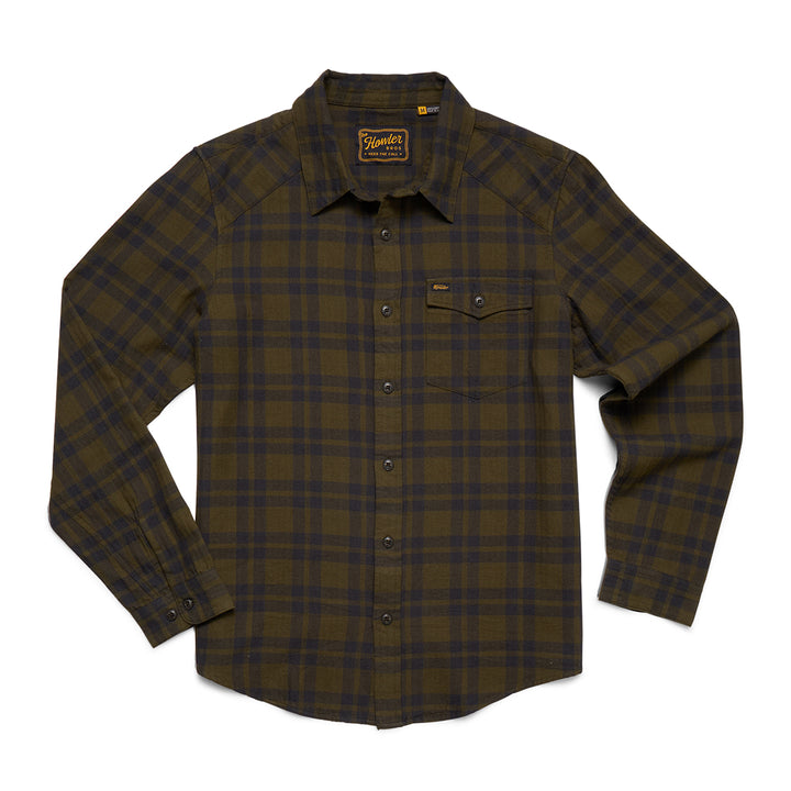 Howler Bros La Grange Lightweight Flannel Cohen Plaid : Dark Olive - Madison River Fishing Company