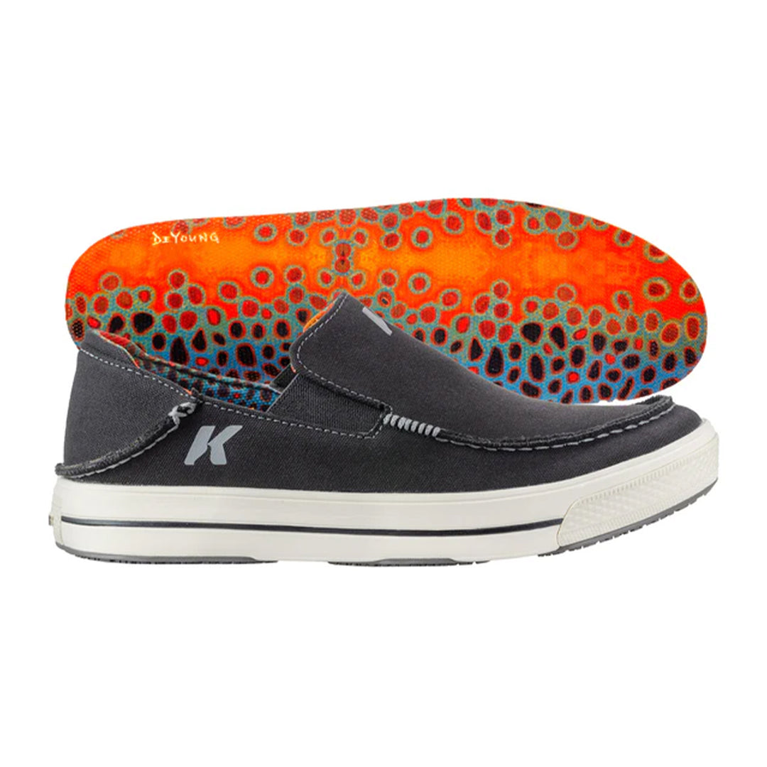 Korkers Fish Moc Brown Trout w/ Fixed Kling-On Deck Soles Black