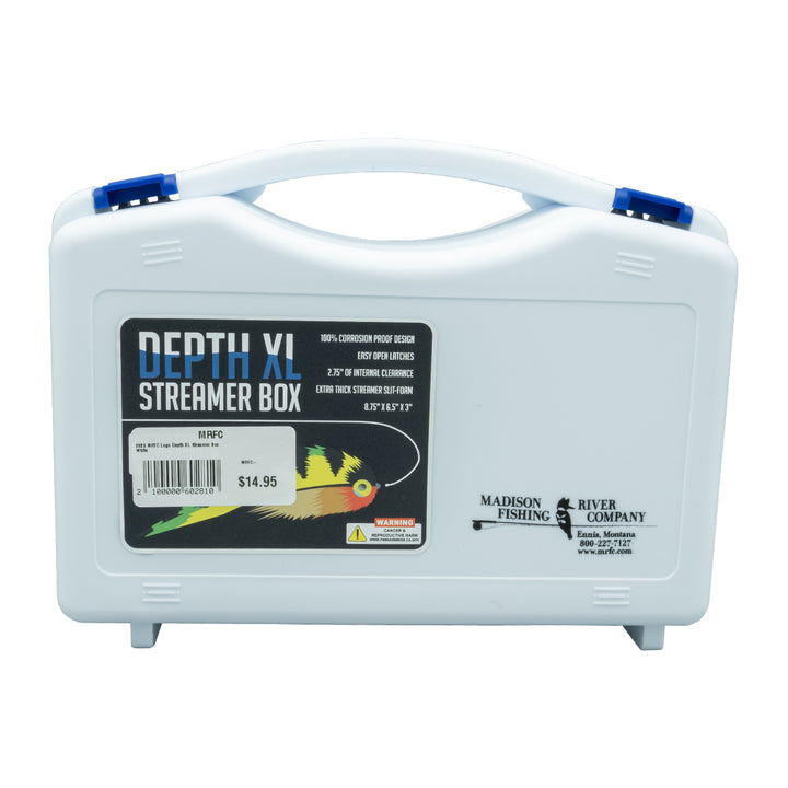 MRFC Logo Depth XL Streamer Box White - Madison River Fishing Company