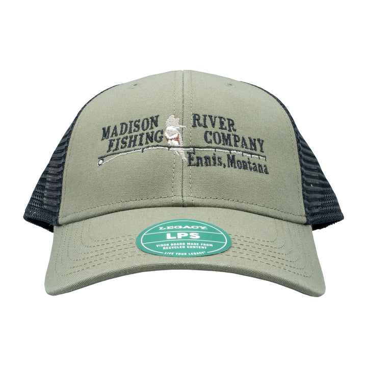 MRFC Logo LoPro Trucker Hat Olive/Black - Madison River Fishing Company
