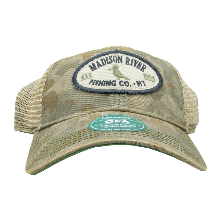 MRFC Logo Old Favorite Trucker Green Field Camo Java - Madison River Fishing Company