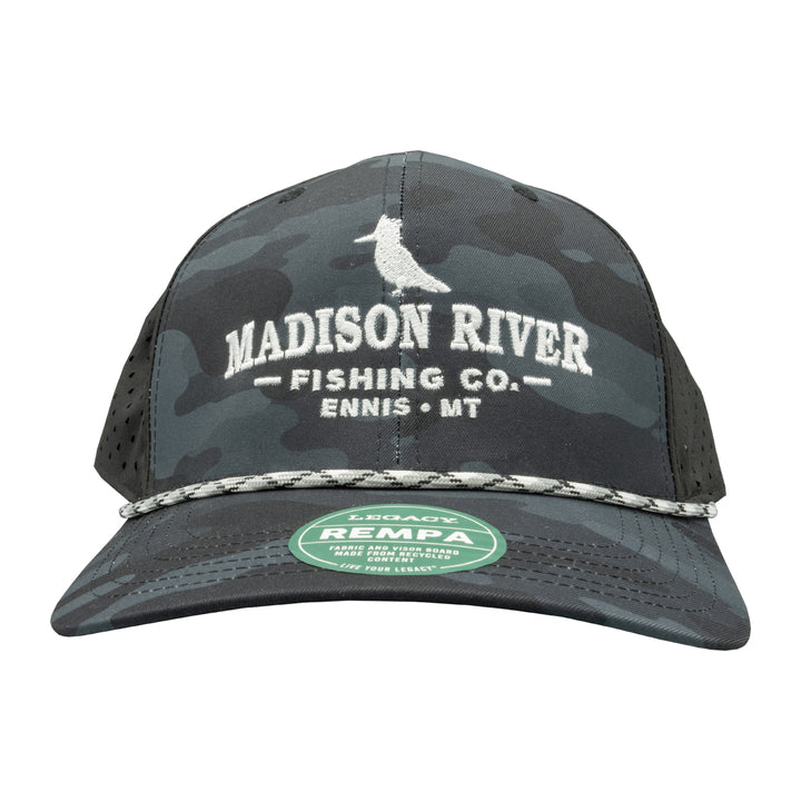 MRFC Logo Rempa Hat Black Camo - Madison River Fishing Company