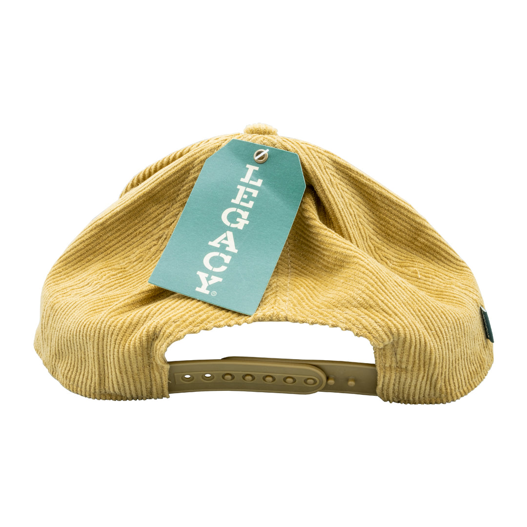 MRFC Logo Corduroy Trout Admiral Arch Khaki - Madison River Fishing Company