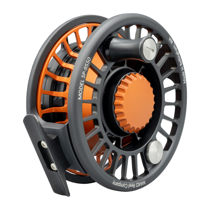 Mako 9550-1012 Inshore Fly Reel Matte Orange on Black Left Hand