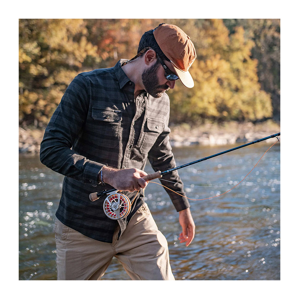 Poncho The Black Canyon Original LS Flannel Shirt Regular Black and Grey Plaid