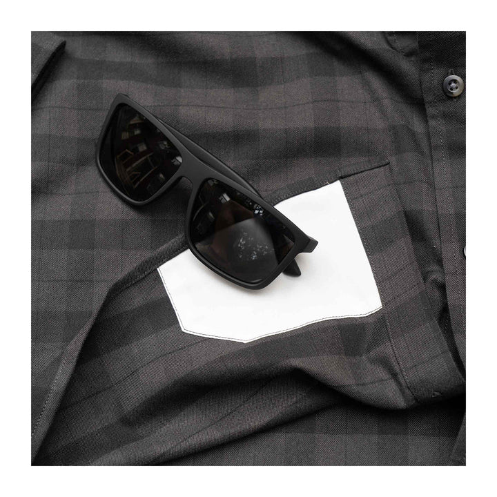 Poncho The Black Canyon Original LS Flannel Shirt Regular Black and Grey Plaid