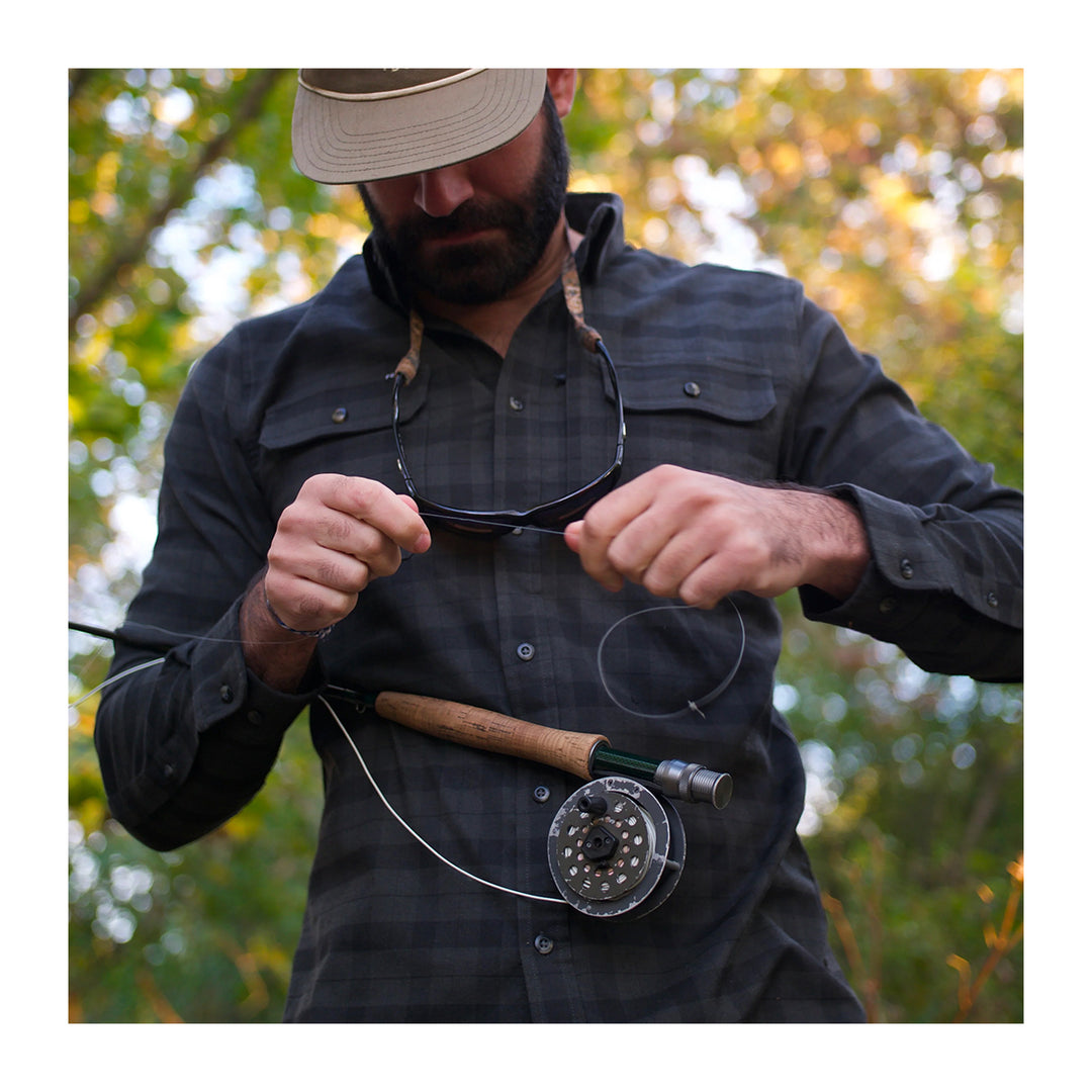 Poncho The Black Canyon Original LS Flannel Shirt Regular Black and Grey Plaid