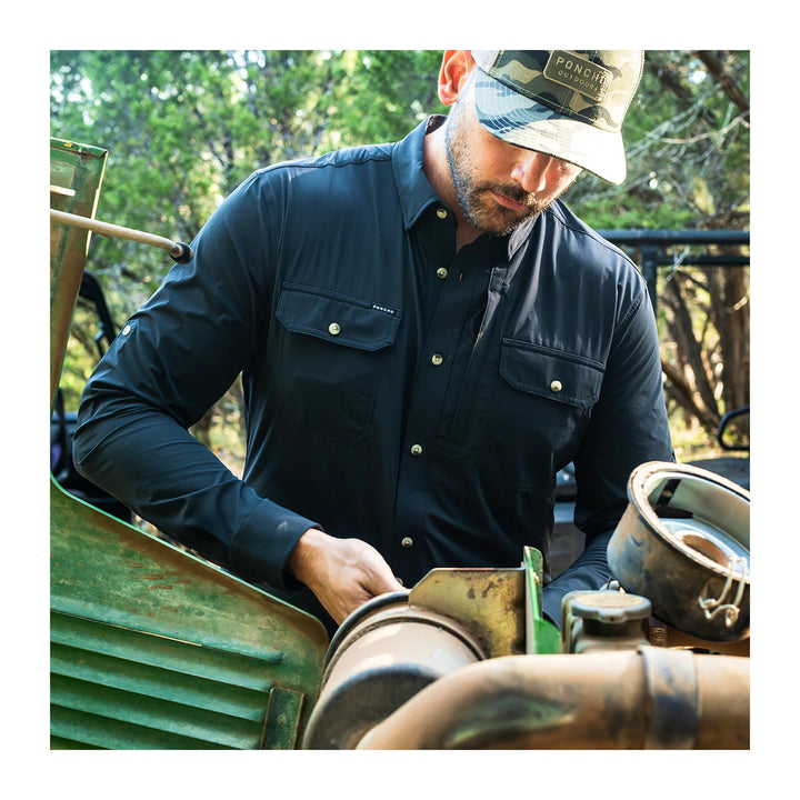 Poncho The Charro Western Tuff-Thread Shirt Regular Black (Jet Black)