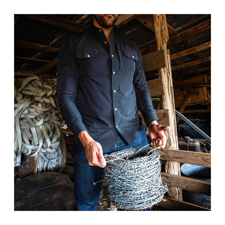 Poncho The Charro Western Tuff-Thread Shirt Regular Black (Jet Black)